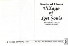 Realm Of Chaos: Village Of Lost Souls Inner Cover