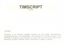 Timscript Inner Cover