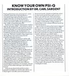 Know Your Own Psi-Q Inner Cover