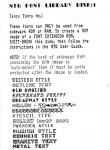 Multi-Font NTQ Font Library Disk: Fancy Fonts Inner Cover