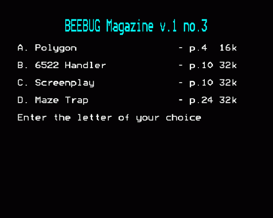 Beebug Volume 1 Number 3