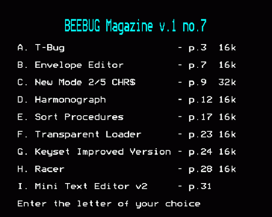 Beebug Volume 1 Number 7