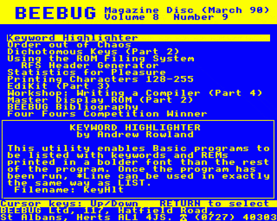 Beebug Volume 8 Number 9