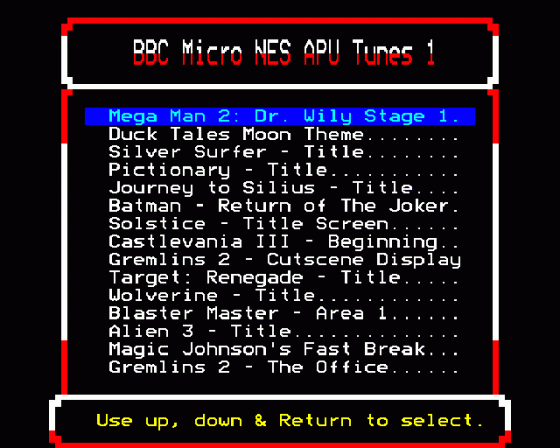 BBC Micro NES APU Tunes 1