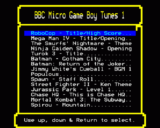 BBC Micro Game Boy Tunes 1