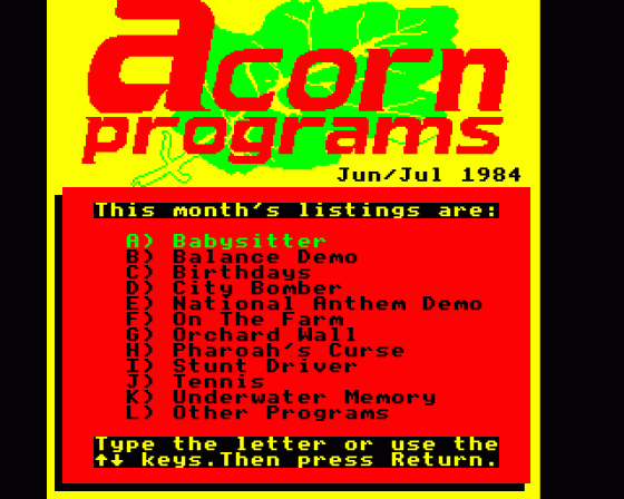 Acorn Programs 4 (Jun 84/Jul 84)