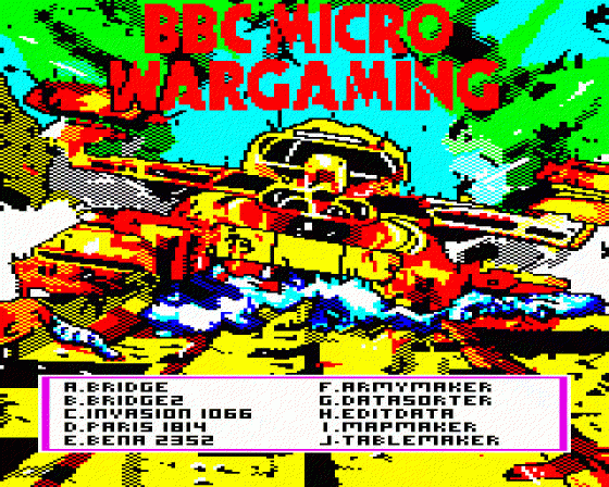 BBC Micro Wargaming Menu Screen